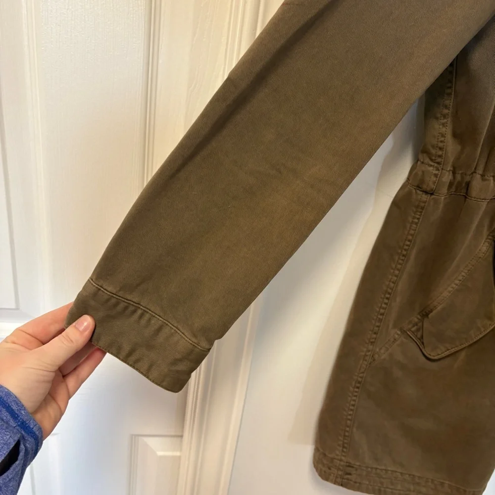 Roots Canada Green Cotton Cargo Utility Field Jacket, Zip + Snap, Pockets Medium - Picture 5 of 16
